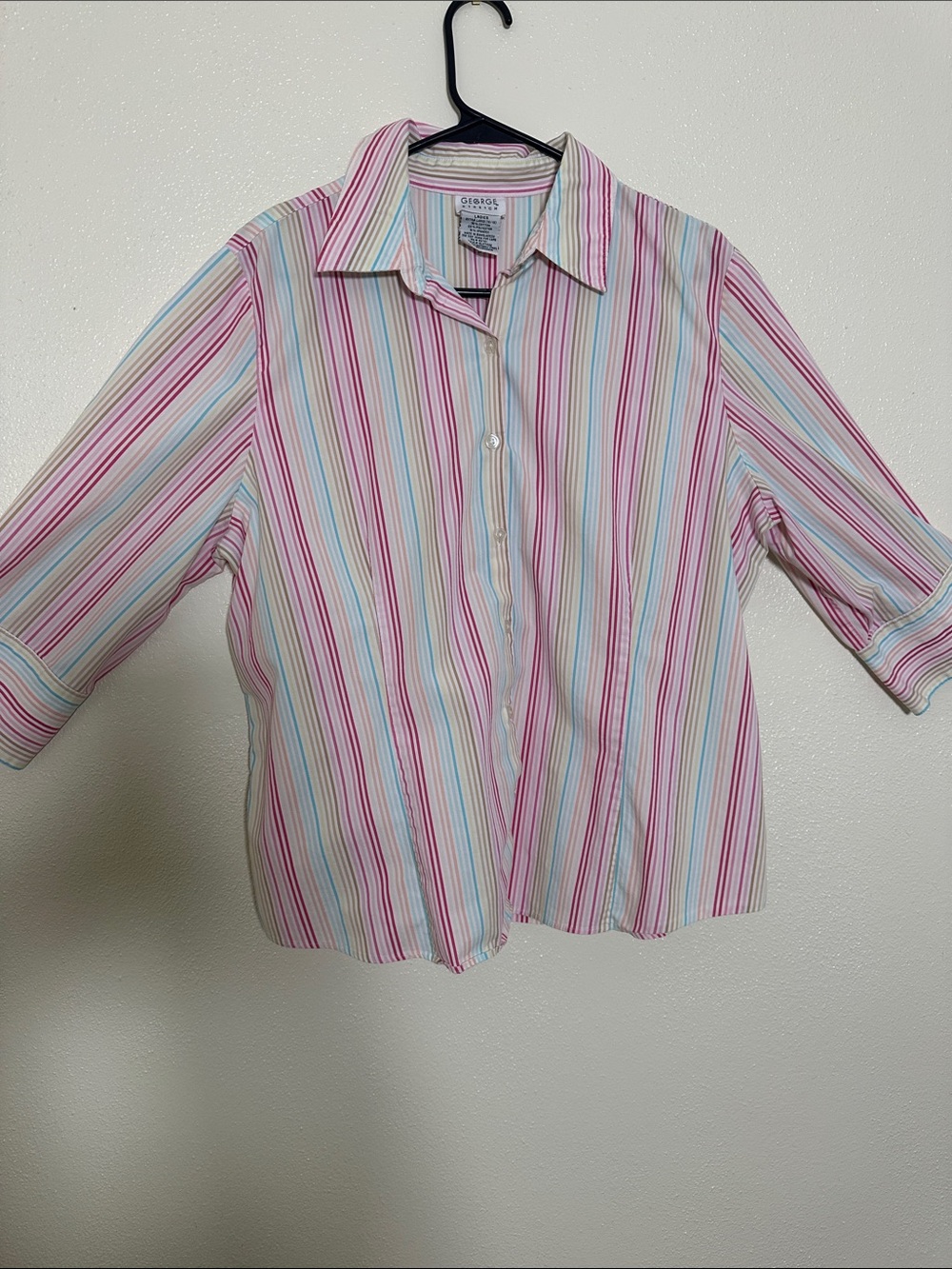 George Girls Pastel Multi-Stripe Button Down Shirt